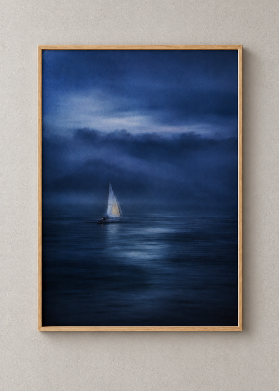 Midnight Passage framed natural oak 50 x 70 cm art print