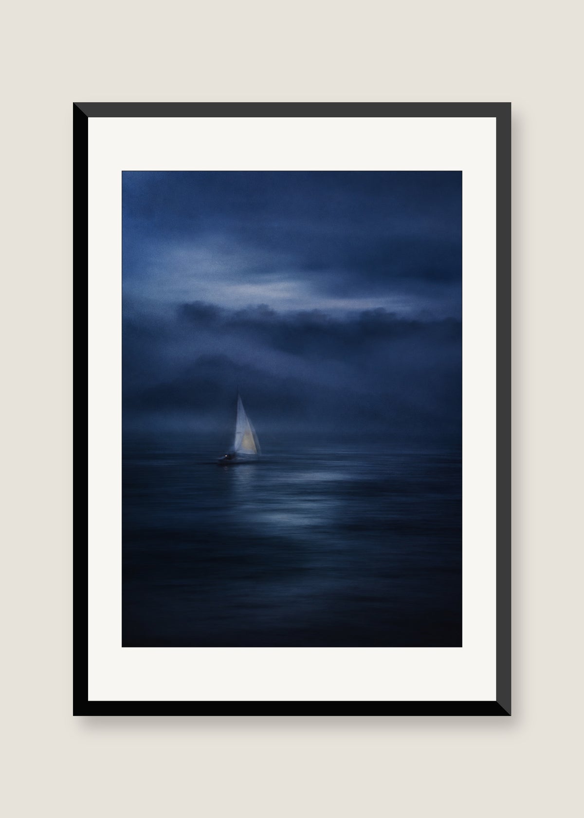 Midnight Passage, White mat with black frame
