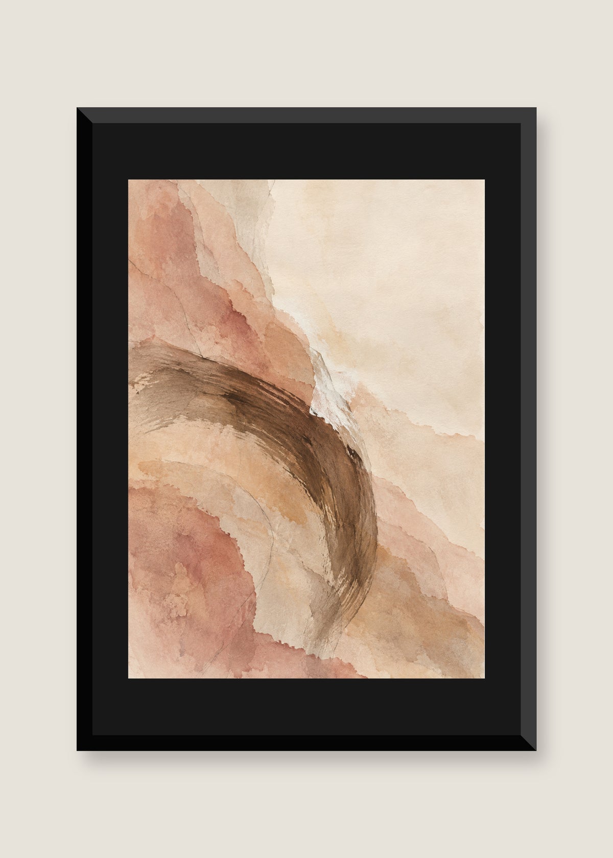 Mineral Drift No. 01, Black mat with black frame
