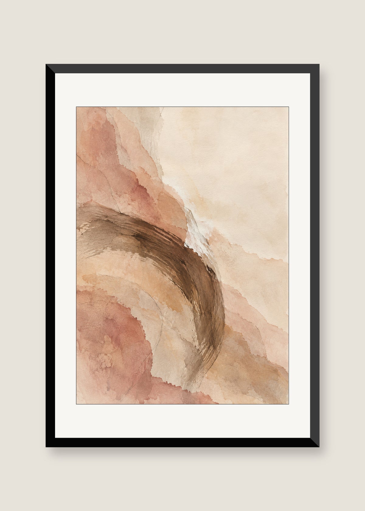 Mineral Drift No. 01, White mat with black frame