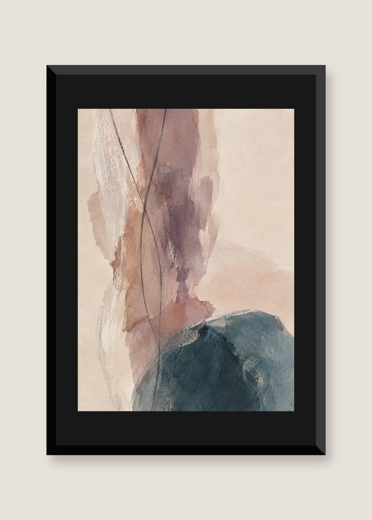 Mineral Drift No. 02, Black mat with black frame