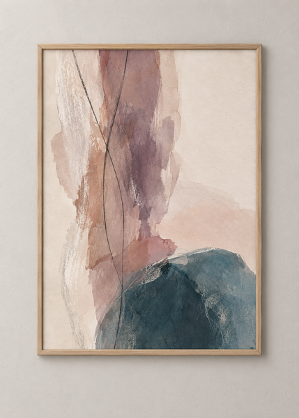 Mineral Drift No. 02 framed natural oak 50 x 70 cm art print