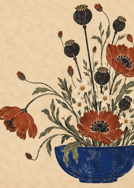 Moon Garden in Ochre artwork-only poster