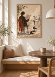 Morning Edition, framed 50 by 70 centimetre art print styled in an interior