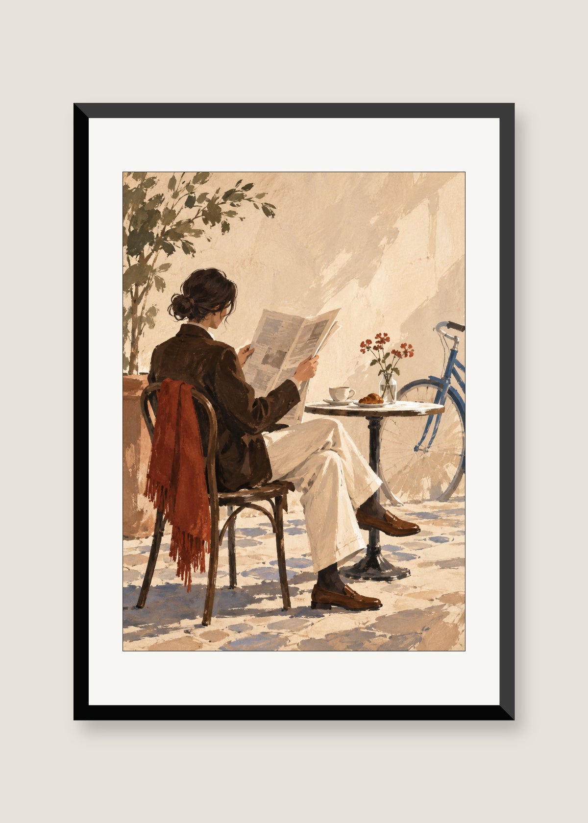 Morning Edition, White mat with black frame