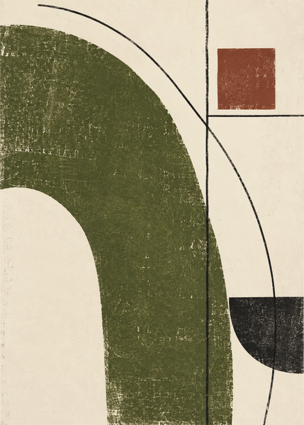 Moss Geometry, artwork-only olive geometric abstract art print