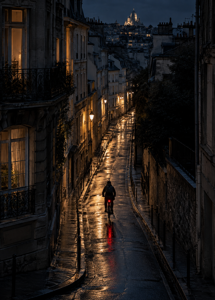 Night Bicycle, artwork-only fine art print