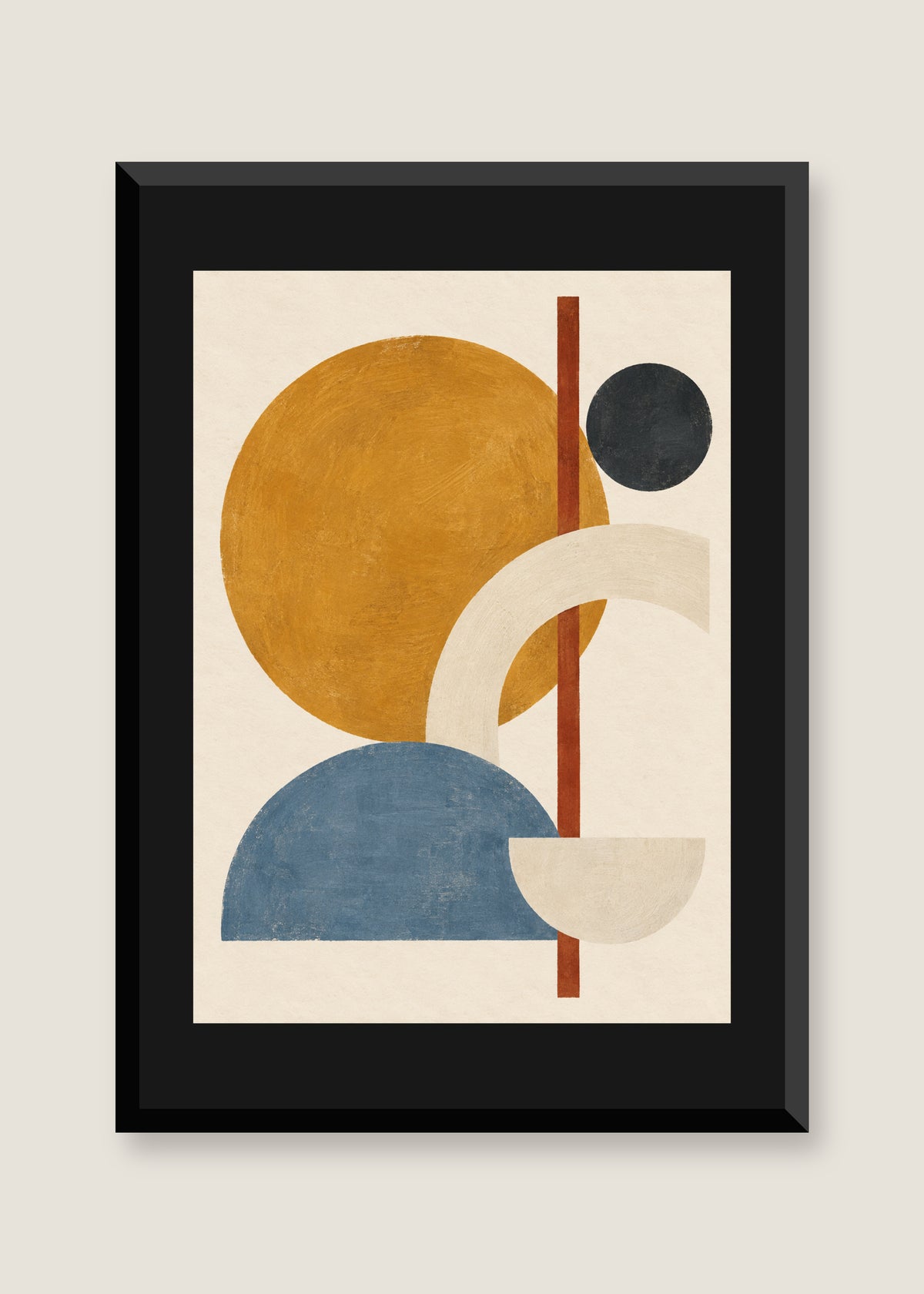 Ochre Orbit No. 01, Black mat with black frame