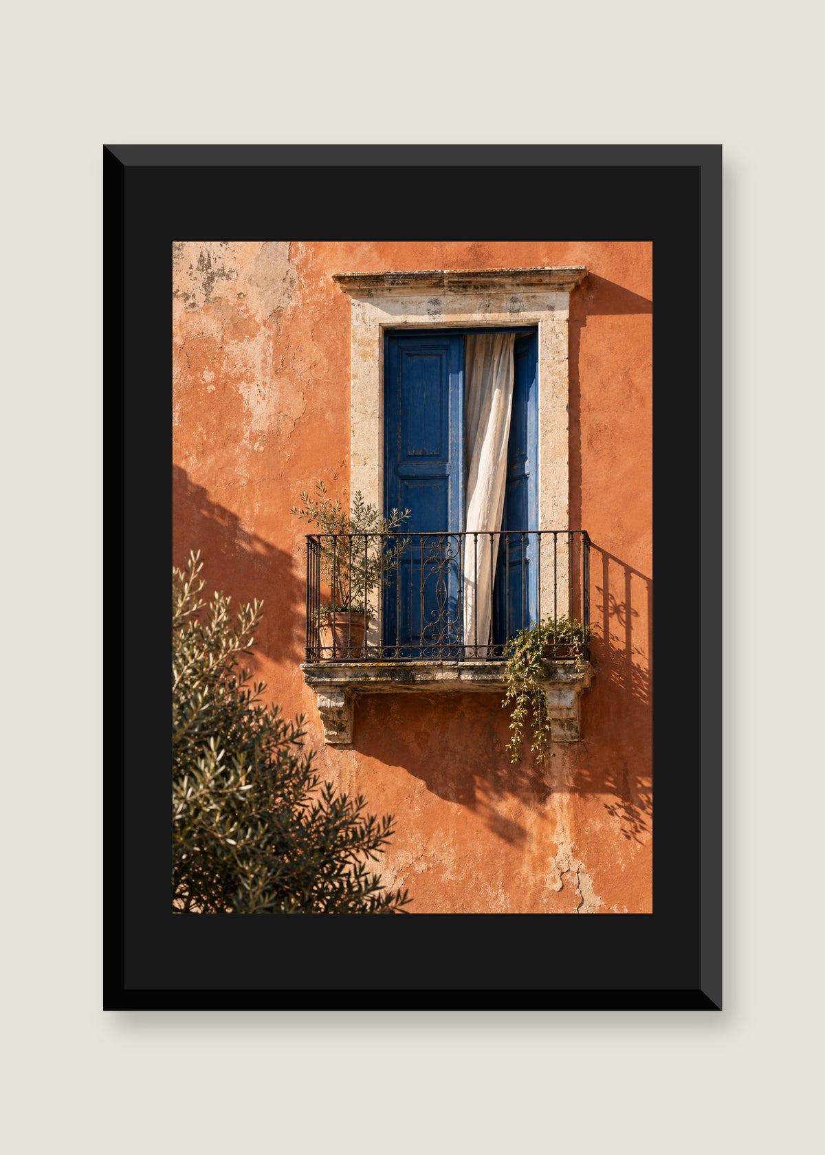 Porto Balcony, Black mat with black frame