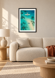 Propeller Shadow, black framed lifestyle room presentation with white mat