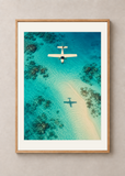 Propeller Shadow, oak framed 50 x 70 cm presentation with white mat