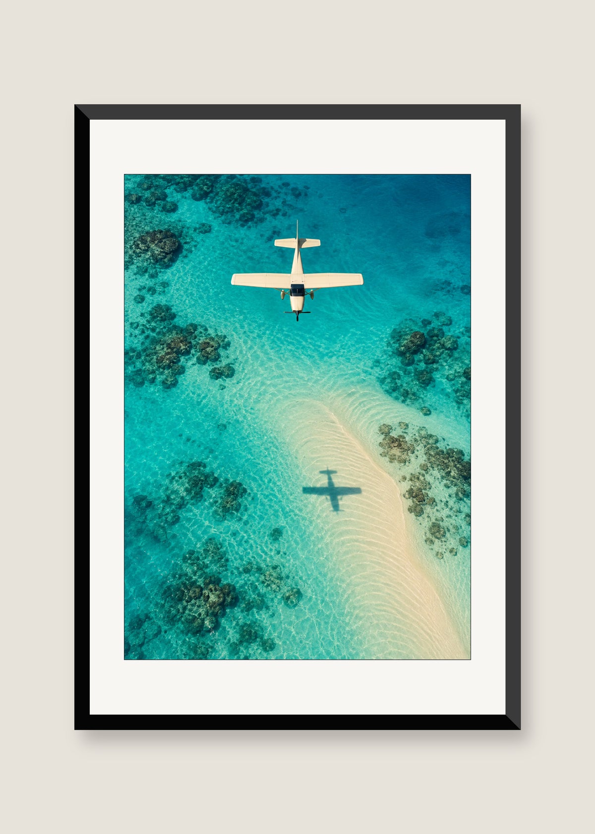 Propeller Shadow, White mat with black frame