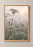 Queen Anne's Lace, framed 50 by 70 centimetre art print in natural wood