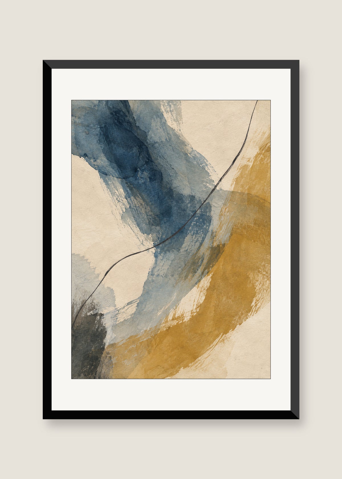 Quiet Current No. 01, White mat with black frame