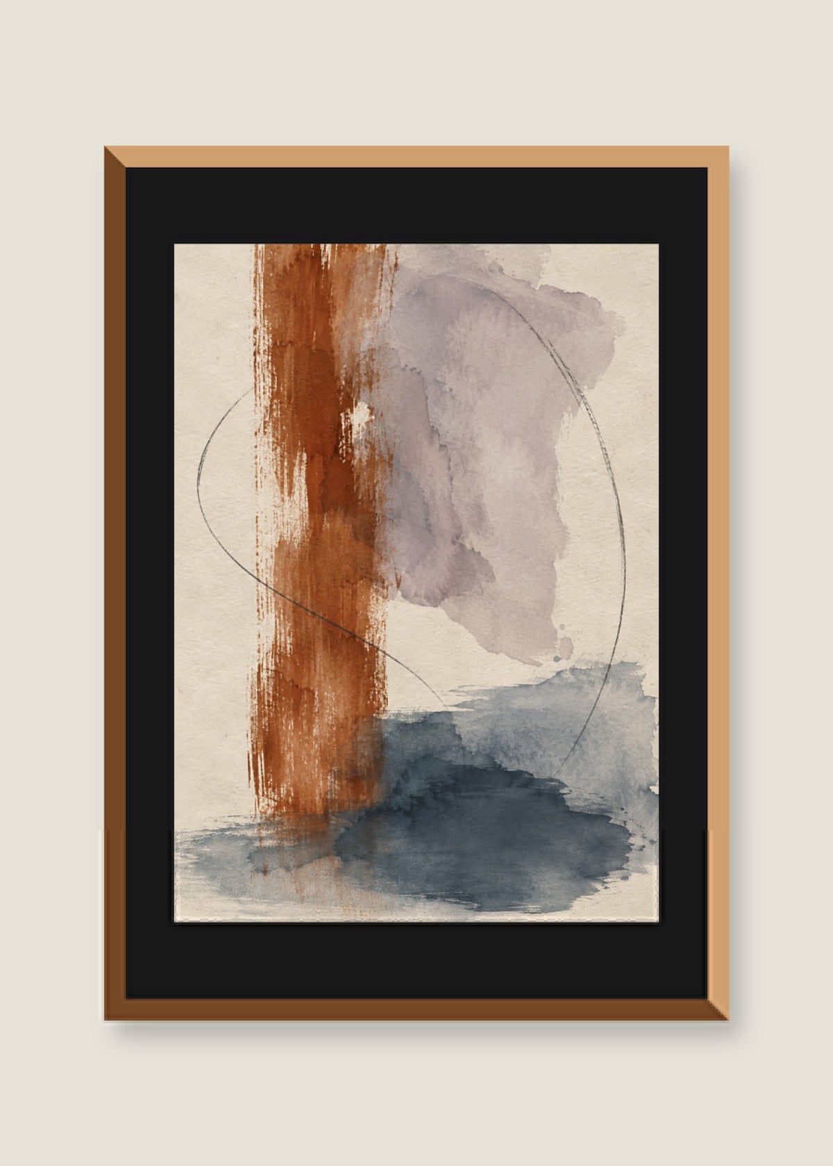 Quiet Current No. 02, Black mat with natural oak frame