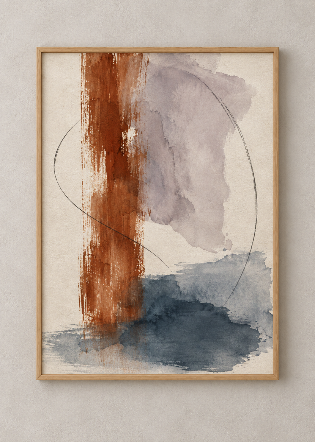 Quiet Current No. 02 framed natural oak 50 x 70 cm art print