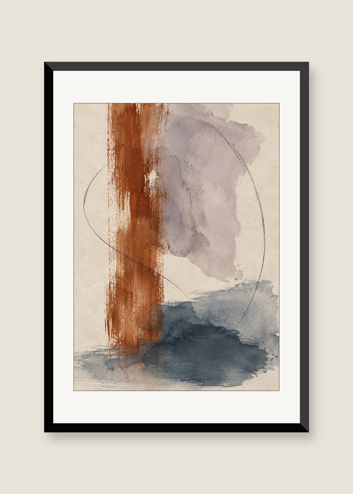 Quiet Current No. 02, White mat with black frame