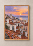 Rooftops After Rain, framed 50 by 70 centimetre art print