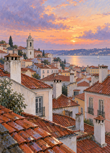Rooftops After Rain, artwork only