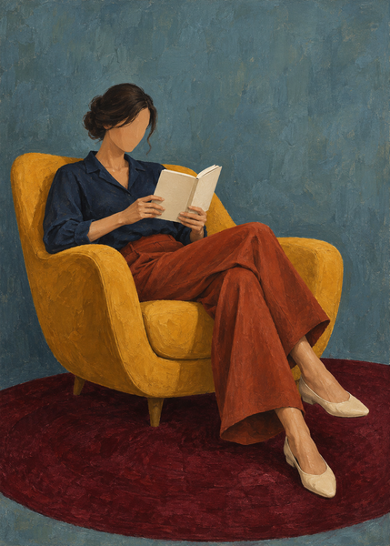 Saffron Recline artwork-only art print