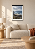 Saltline Coupe, black framed lifestyle room presentation with white mat
