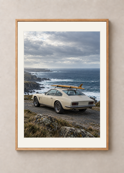 Saltline Coupe, oak framed 50 x 70 cm presentation with white mat