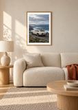 Saltline Coupe, oak framed lifestyle room presentation with white mat
