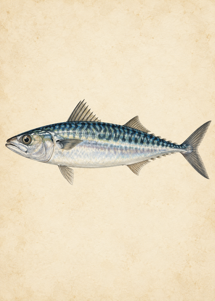Silver Mackerel Study artwork-only art print