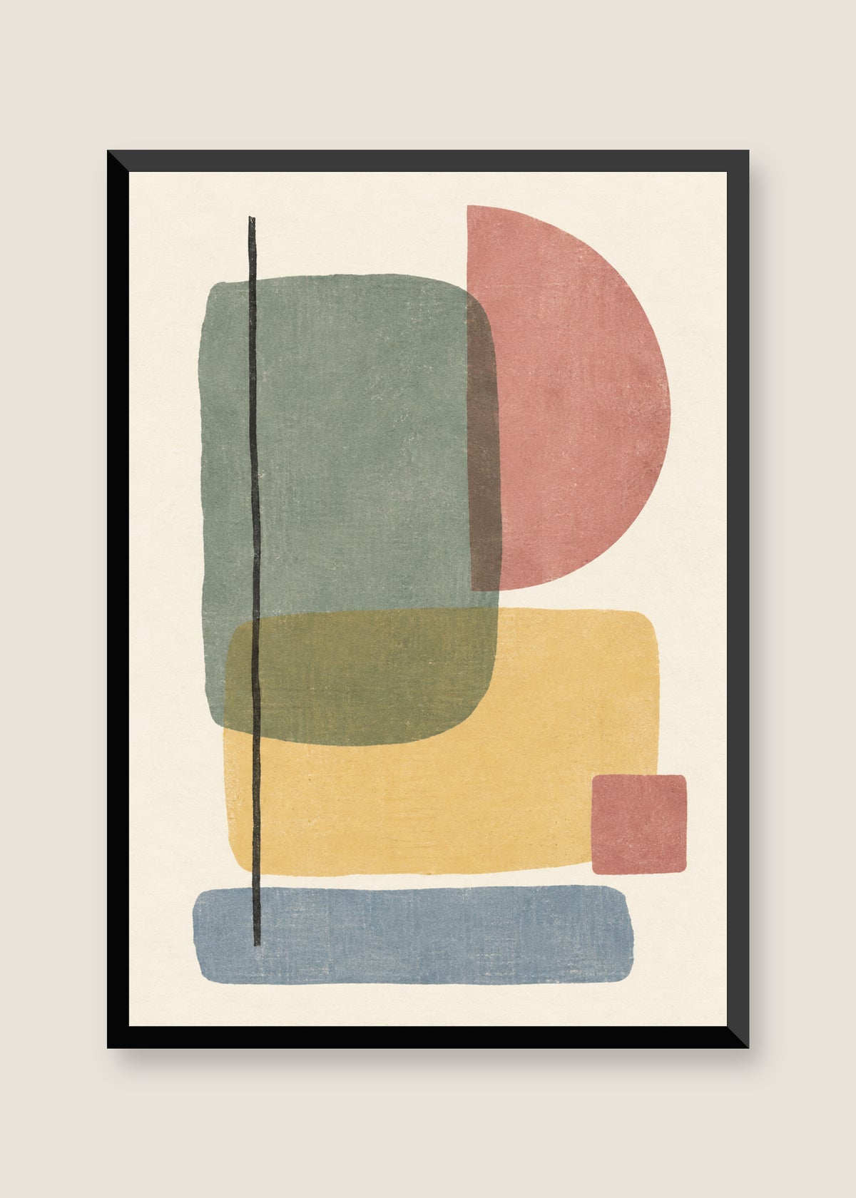 Soft Geometry No. 02, No mat with black frame