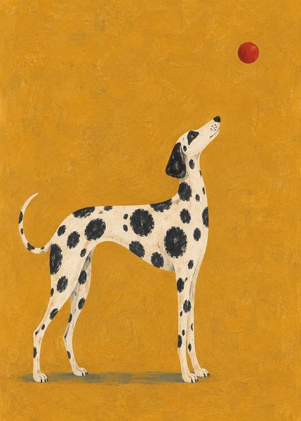 Spotted Dog on Ochre, artwork-only fine art print
