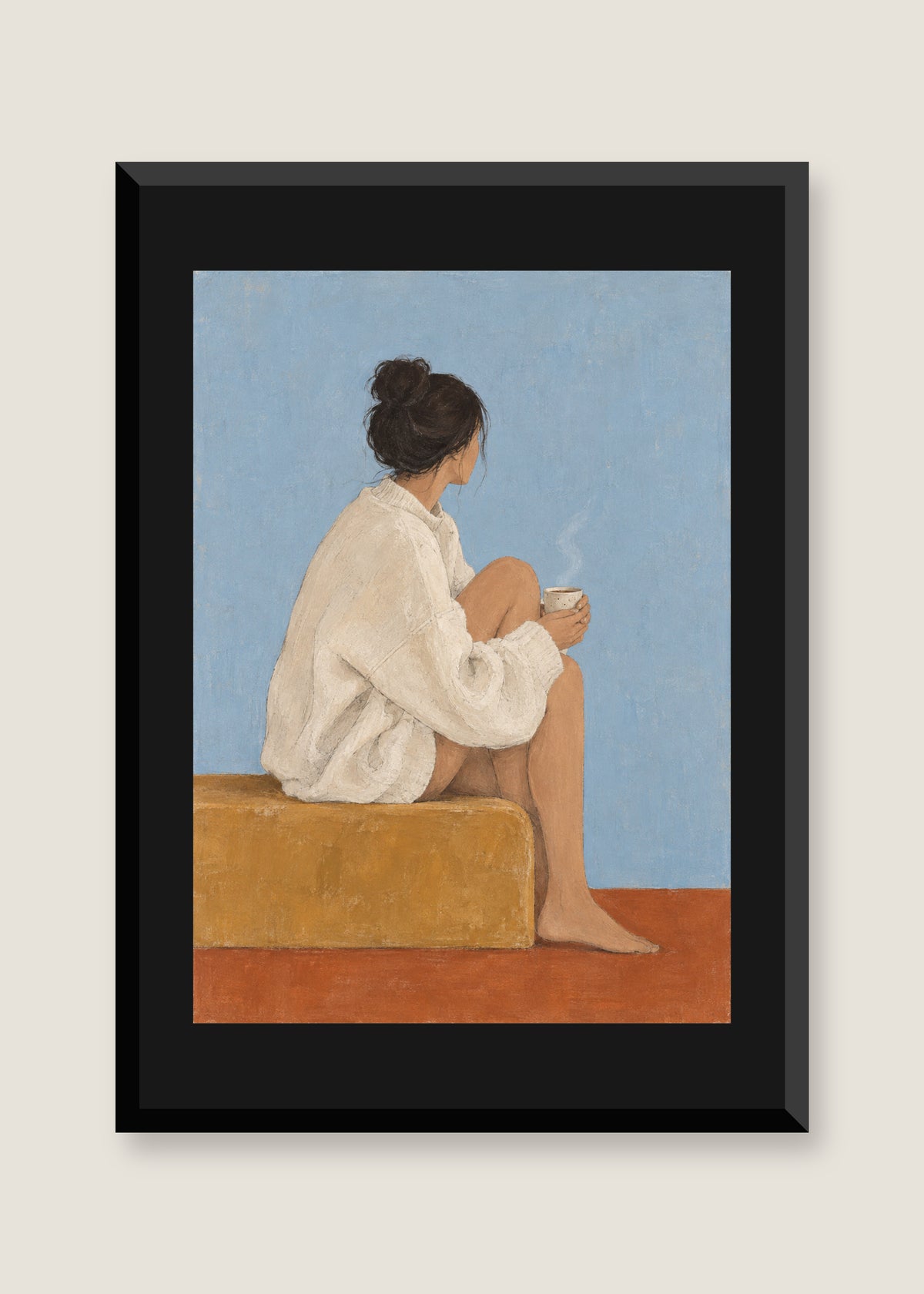 Still Morning, Black mat with black frame