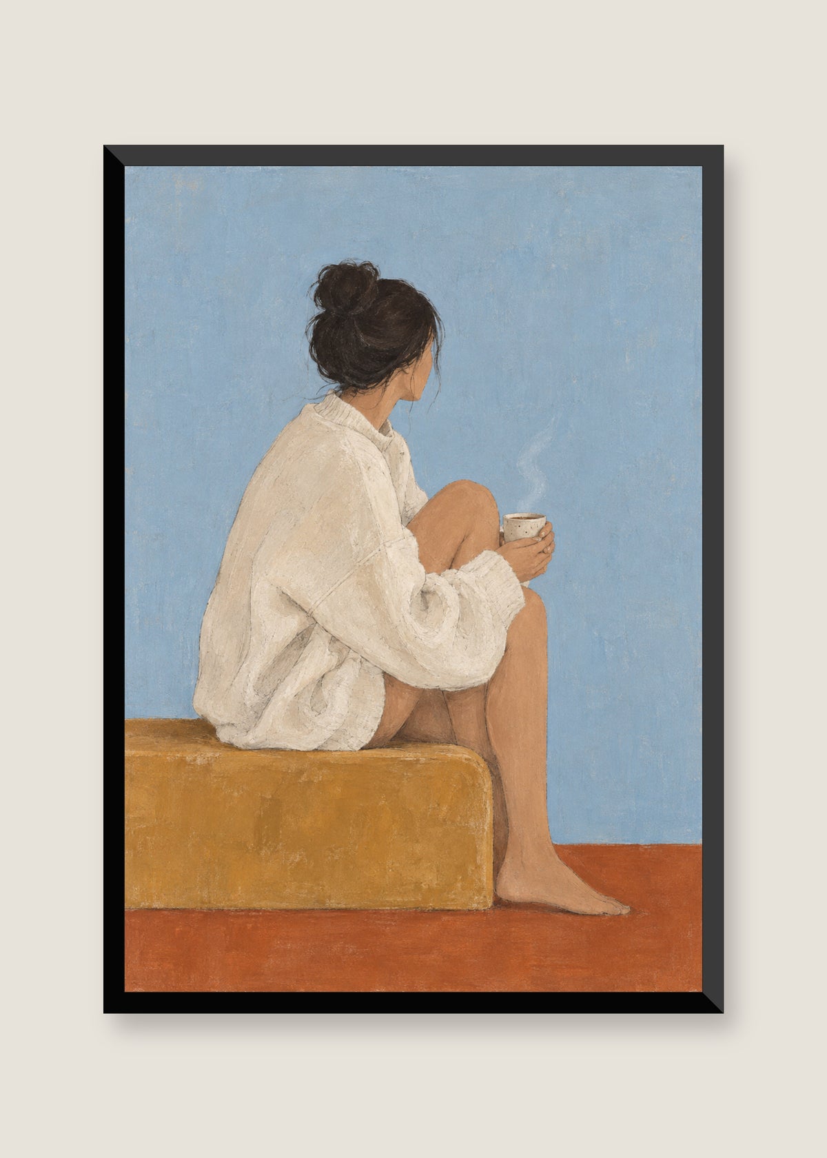 Still Morning, No mat with black frame