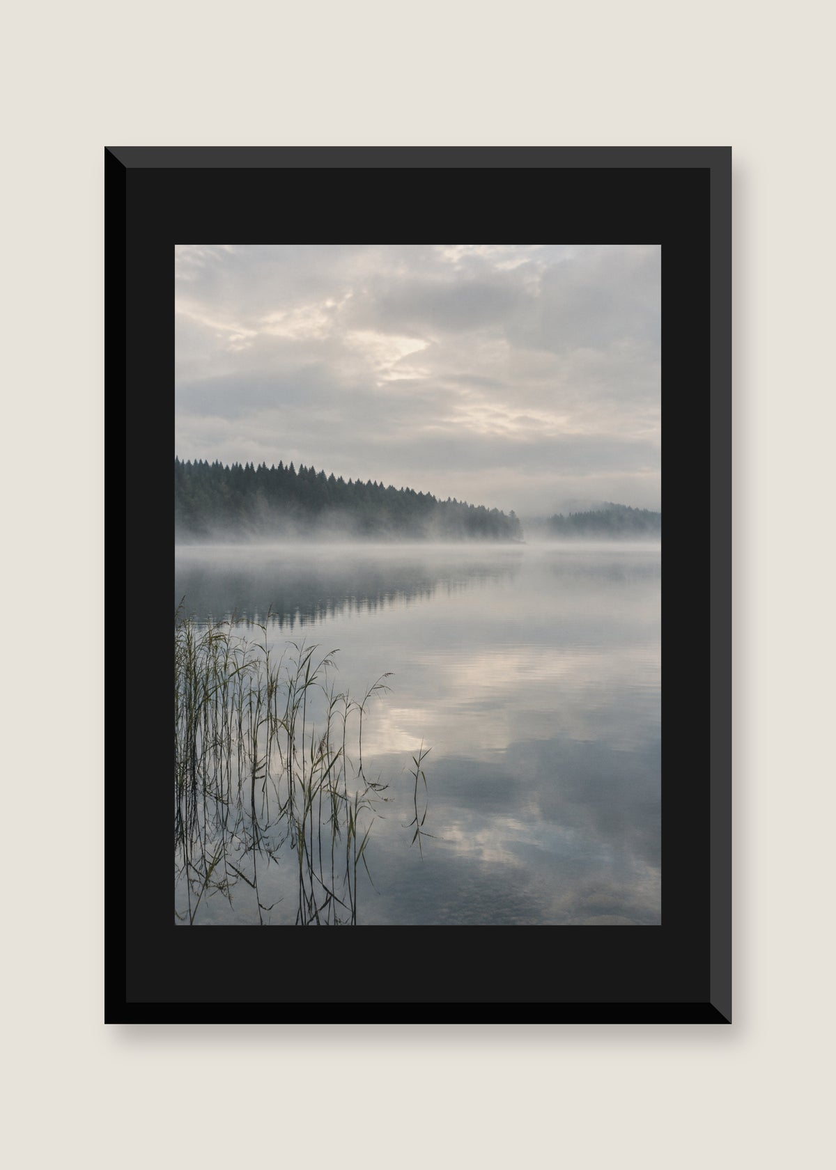 Stillwater Before Noon, Black mat with black frame