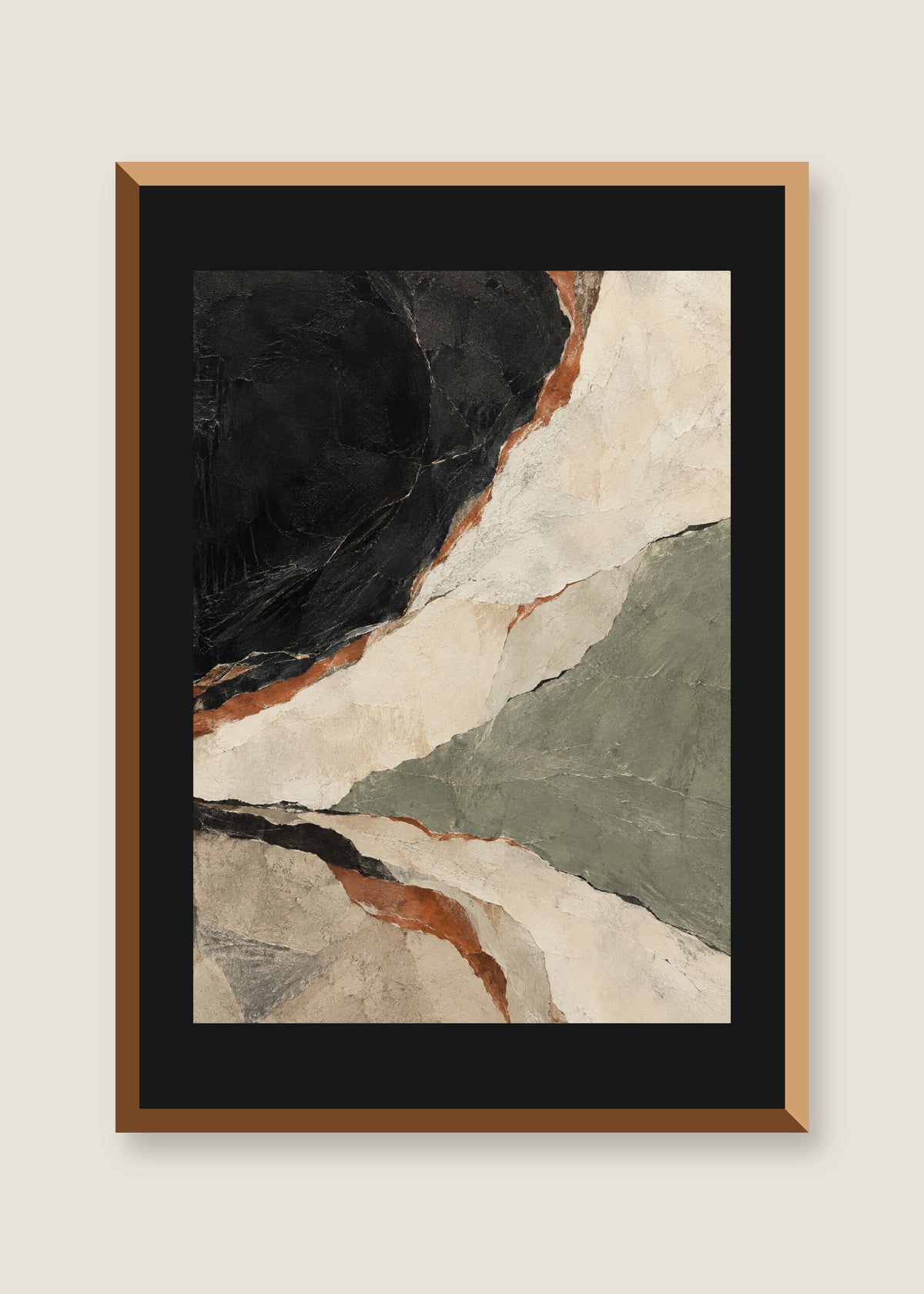 Strata Study No. 03, Black mat with natural oak frame preview