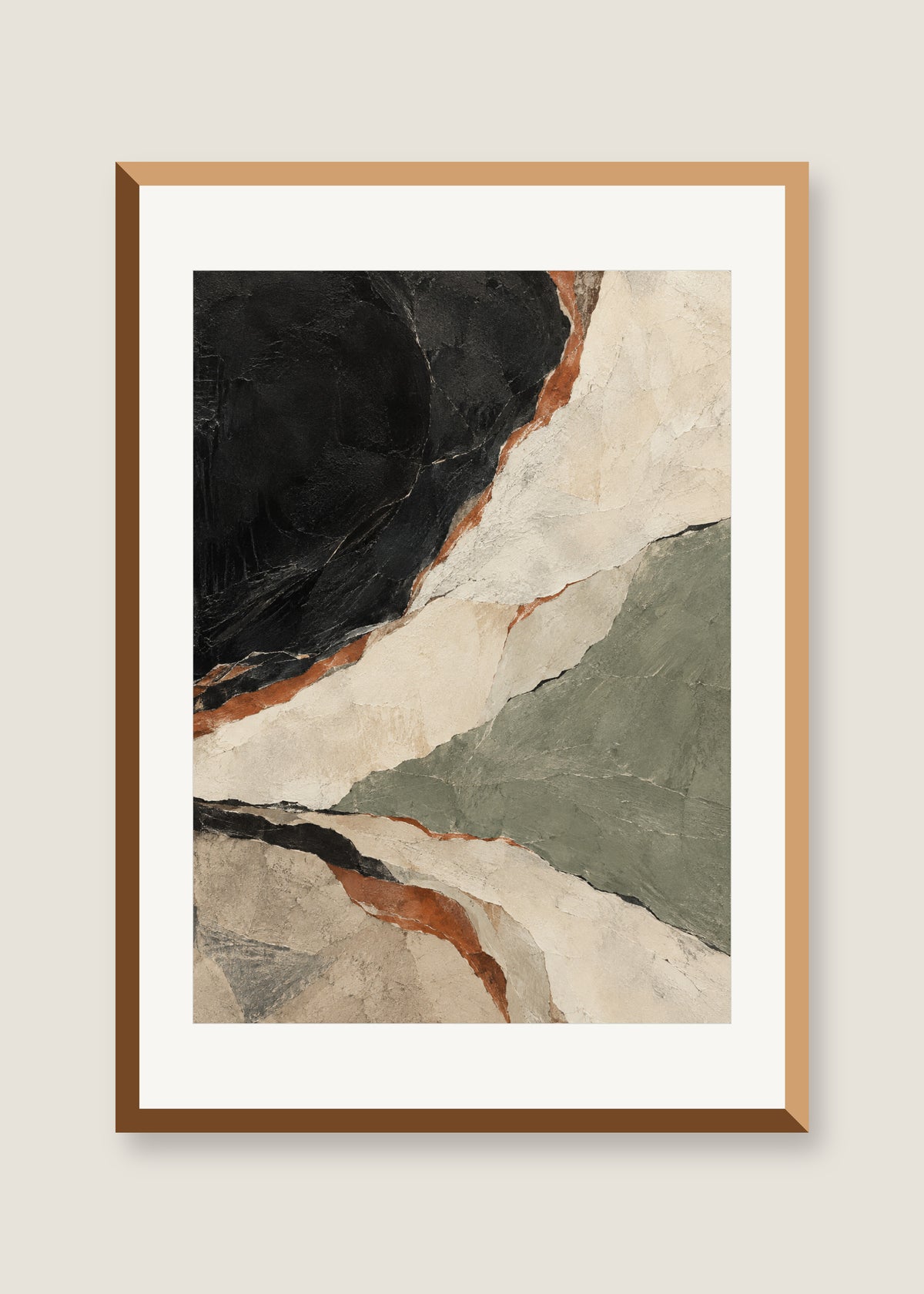 Strata Study No. 03, White mat with natural oak frame preview