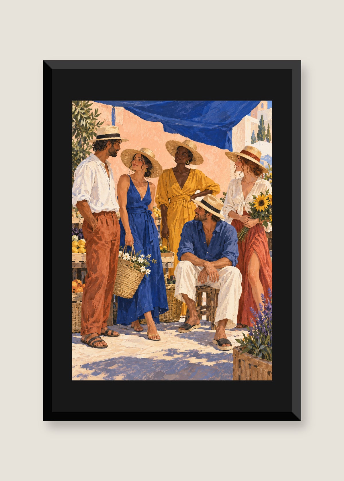 Summer Assembly, Black mat with black frame