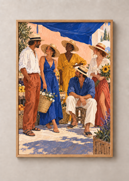Summer Assembly, framed 50 by 70 centimetre art print