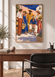 Summer Assembly, framed art print in a styled interior