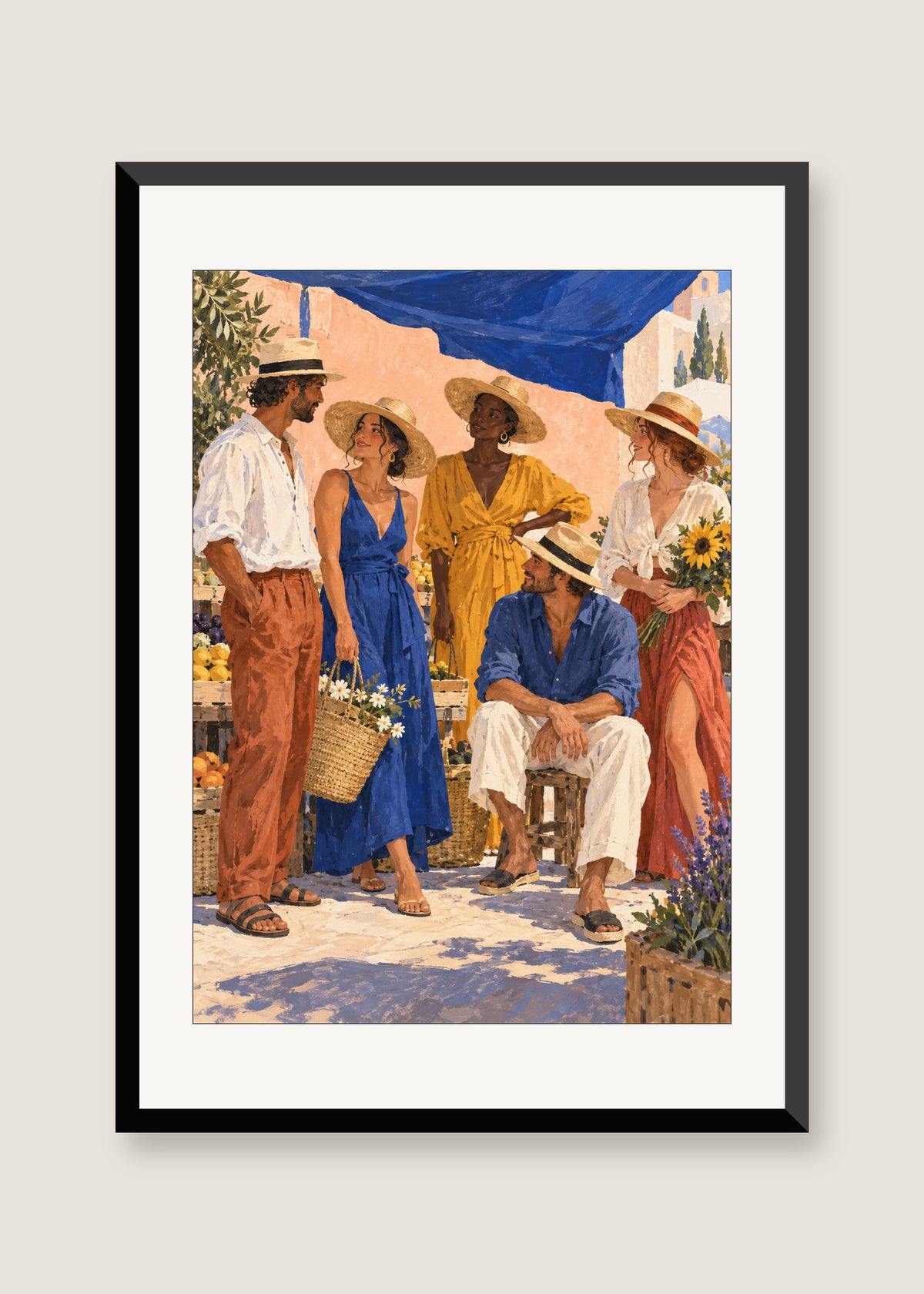 Summer Assembly, White mat with black frame