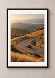 Sunday in Ochre, black framed 50 x 70 cm presentation with white mat