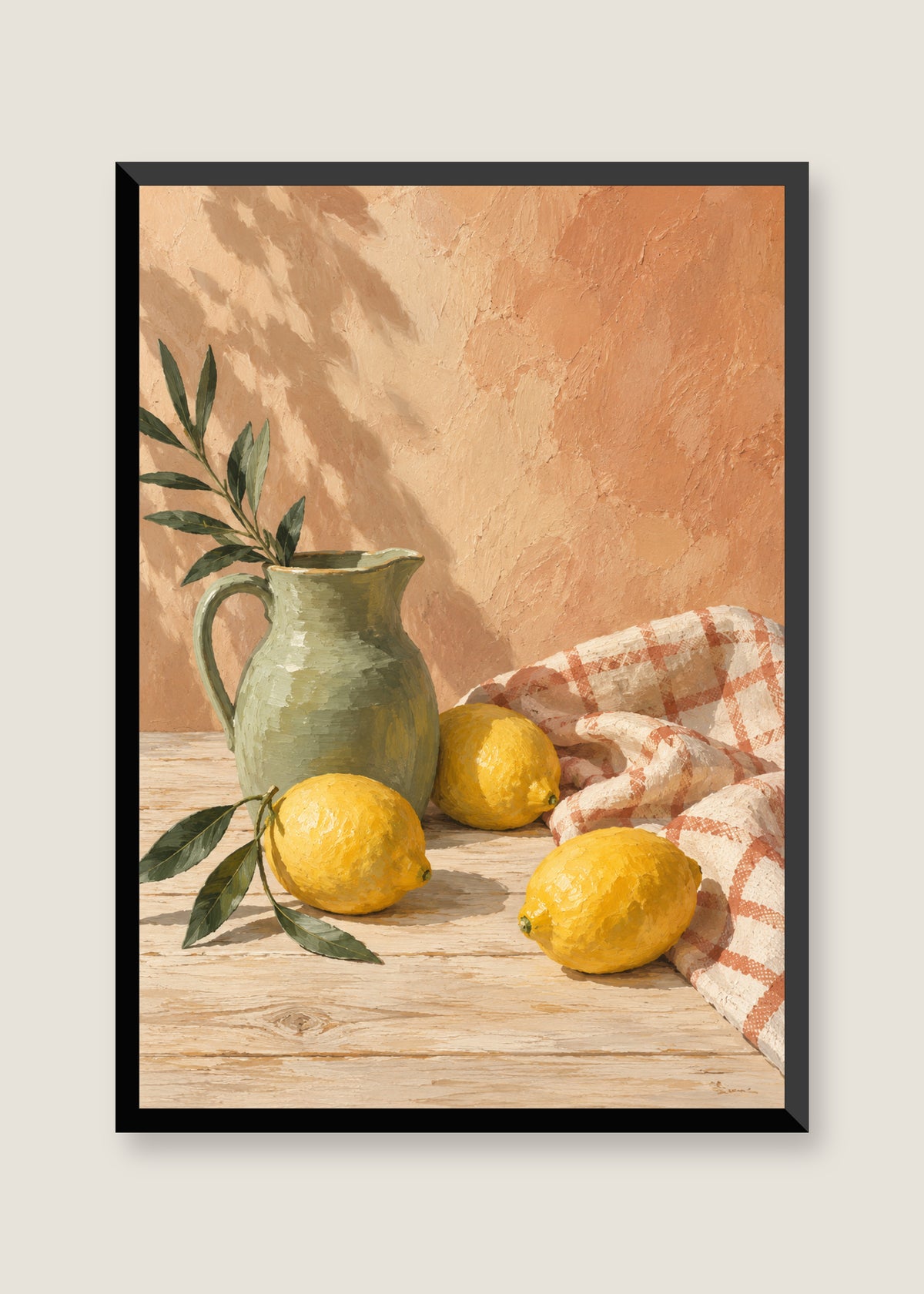 Sunday Lemons, No mat with black frame