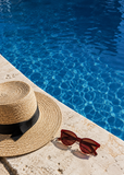 Sunhat by the Pool artwork-only art print