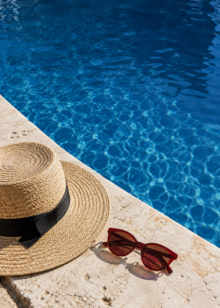 Sunhat by the Pool artwork-only art print