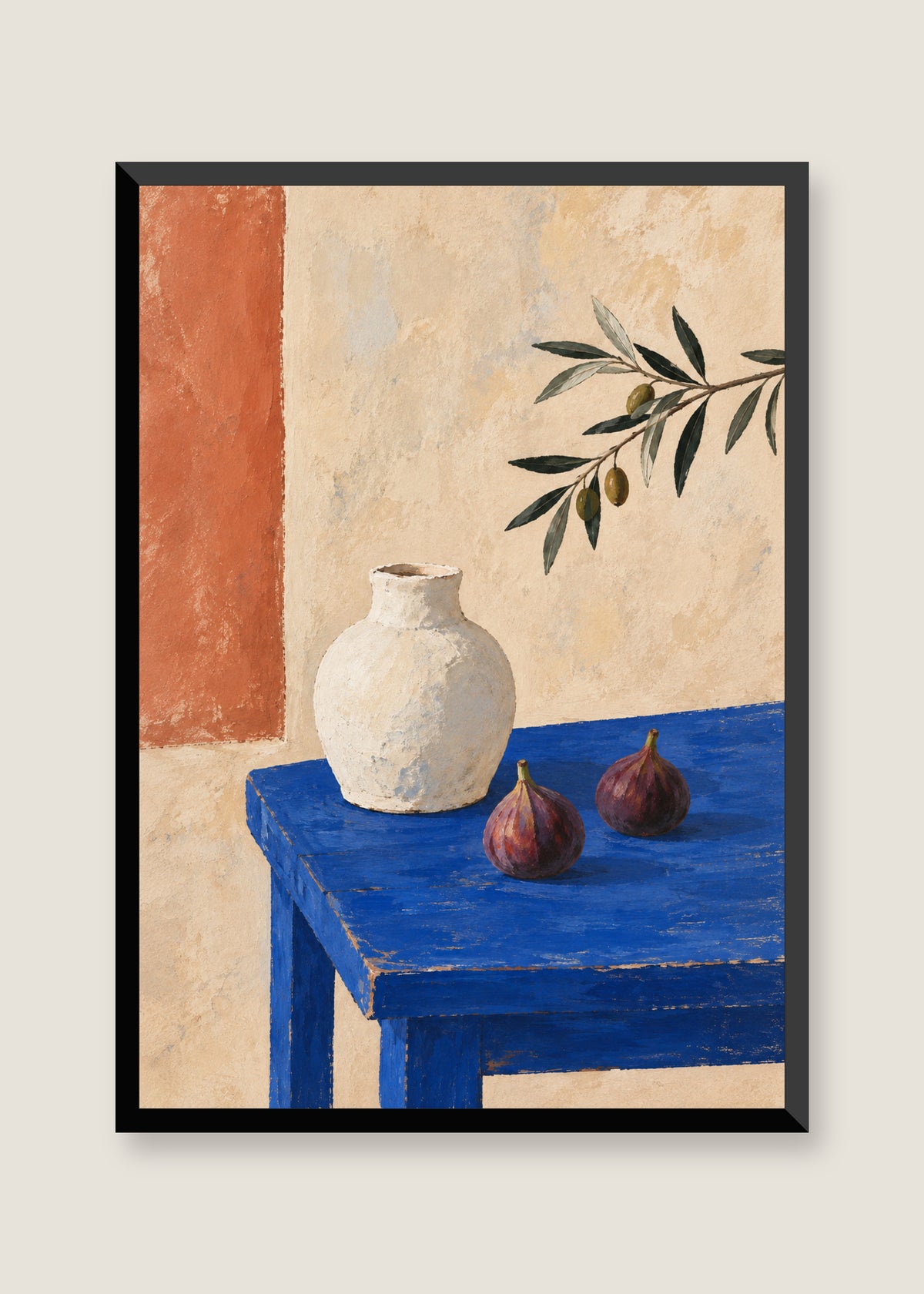 Table in Cadaqués, No mat with black frame