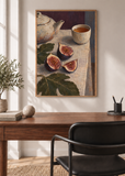 Tea with Figs, framed 50 by 70 centimetre art print styled in a modern interior