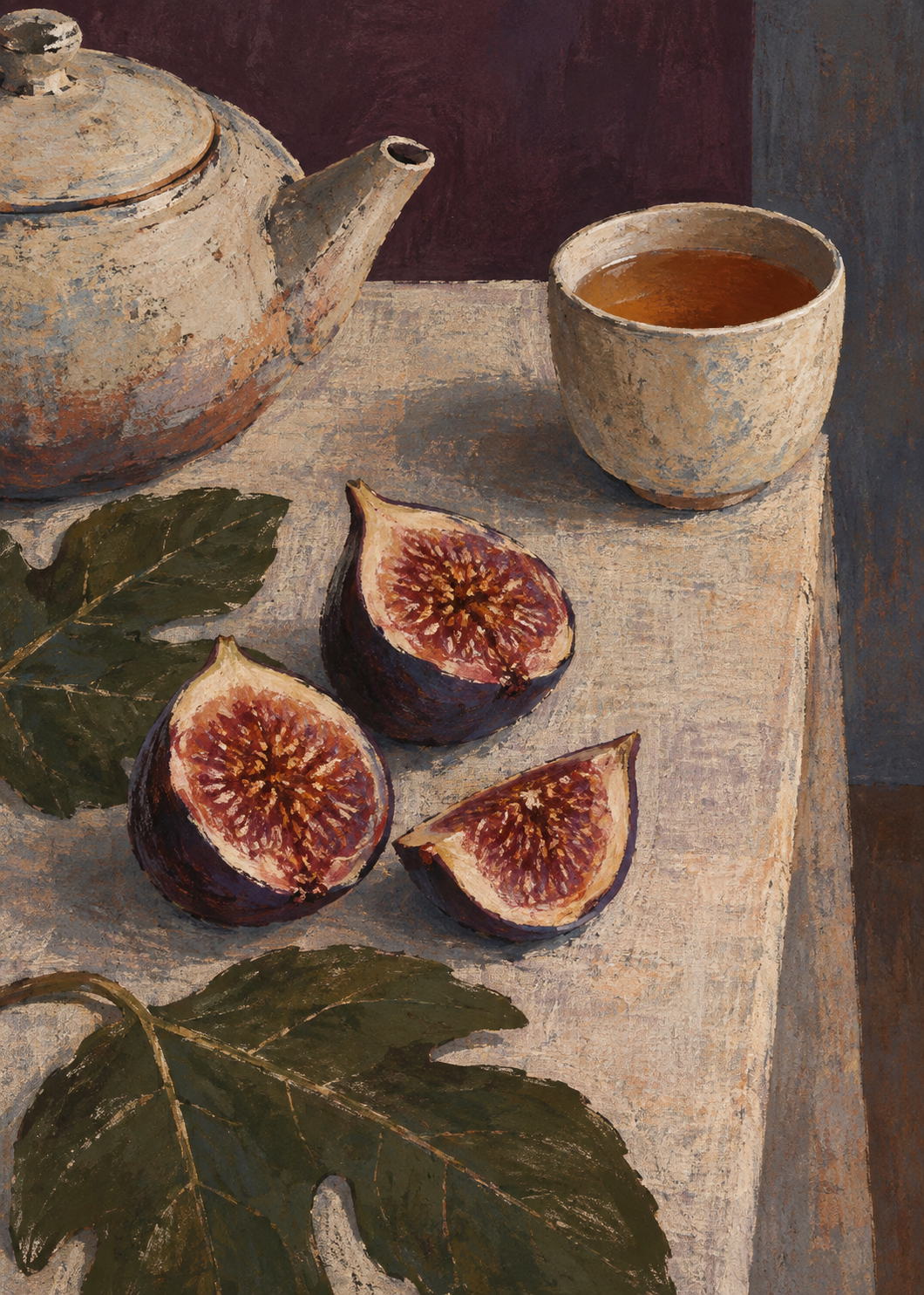 Tea with Figs, artwork-only fine art print