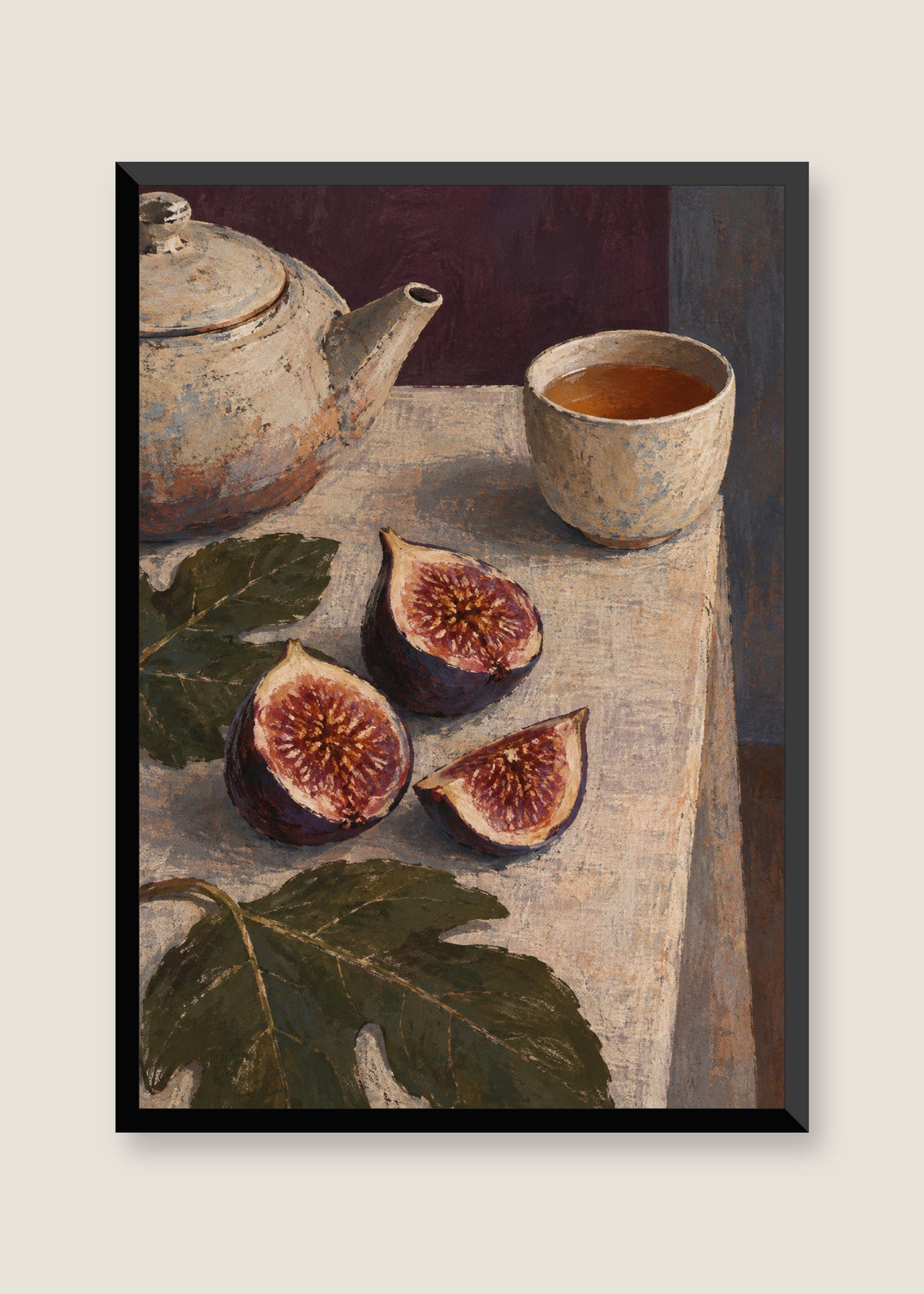 Tea with Figs, No mat with black frame