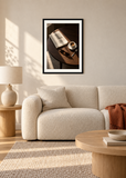 The Daily Ritual, black framed lifestyle room presentation with white mat