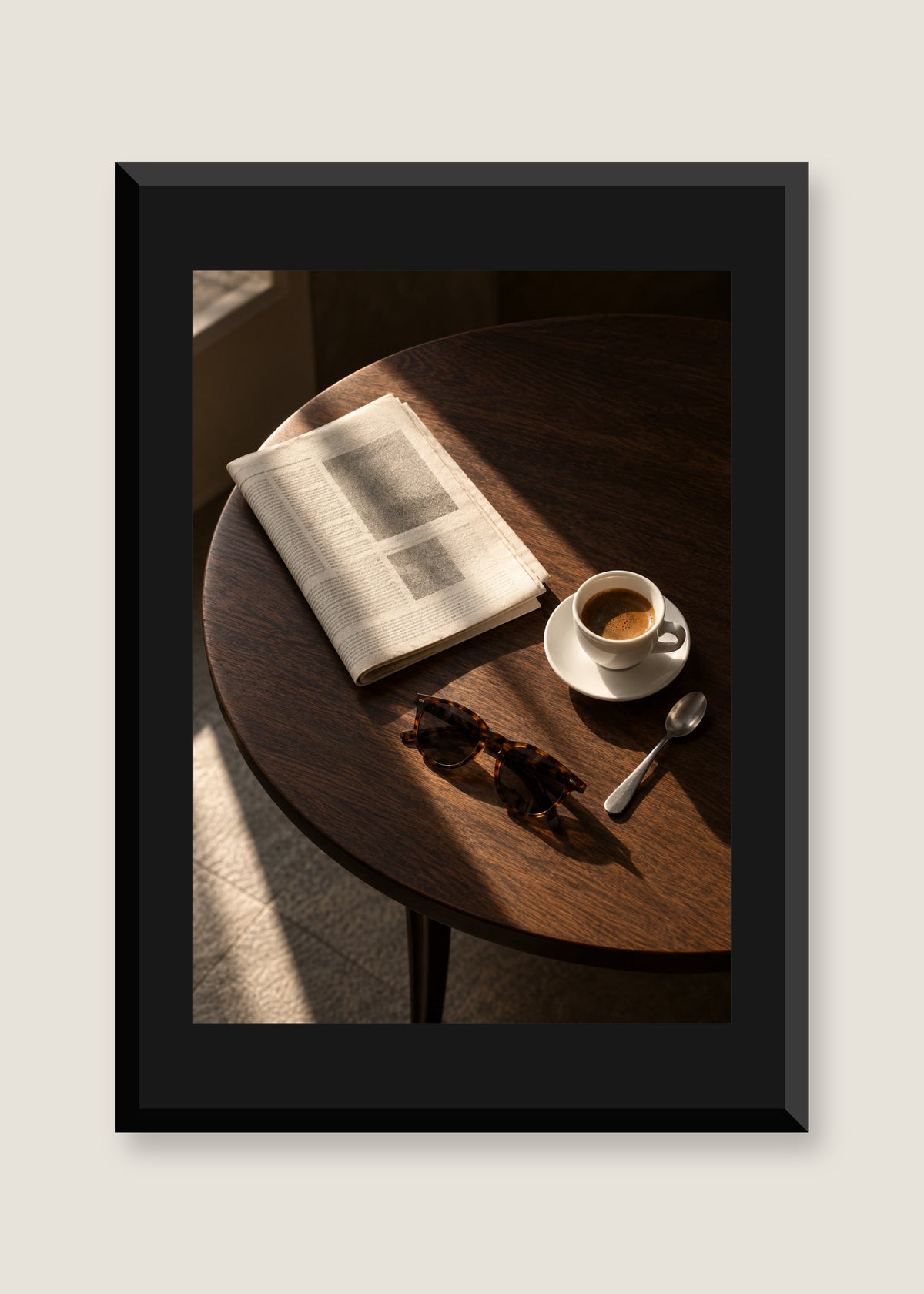 The Daily Ritual, Black mat with black frame