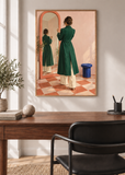 The Green Dressing Room framed art print in a modern interior